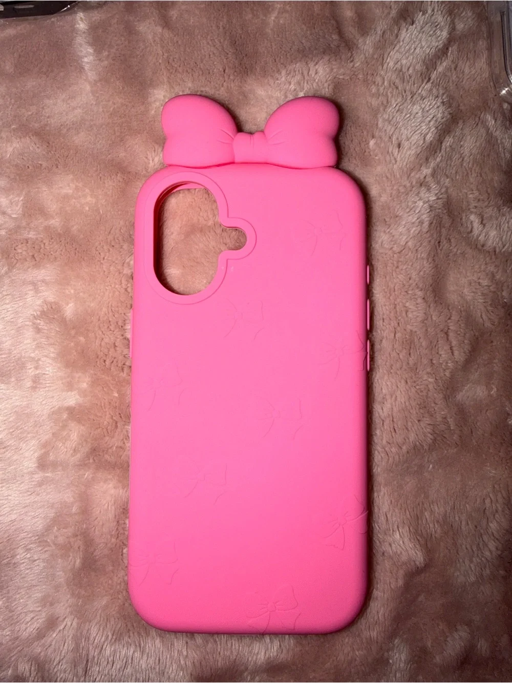 Pink Bow Silicone Phone Case for Women